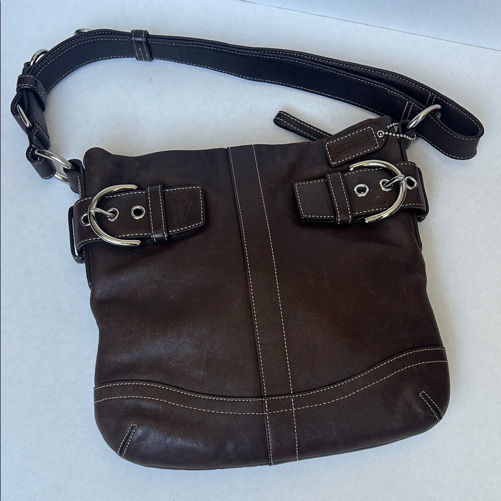 COACH brown leather crossbody/shoulder bag